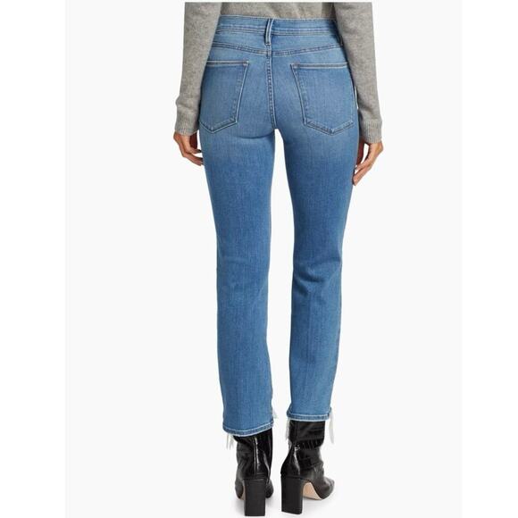 FRAME Le High High-Rise Distressed Stretch Straight-Leg Jeans Sz 27 - Picture 9 of 12